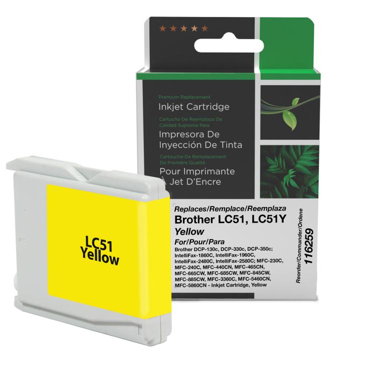 Yellow Ink Cartridge for Brother LC51