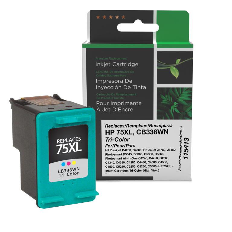 High Yield Tri-Color Ink Cartridge for HP 75XL (CB338WN)