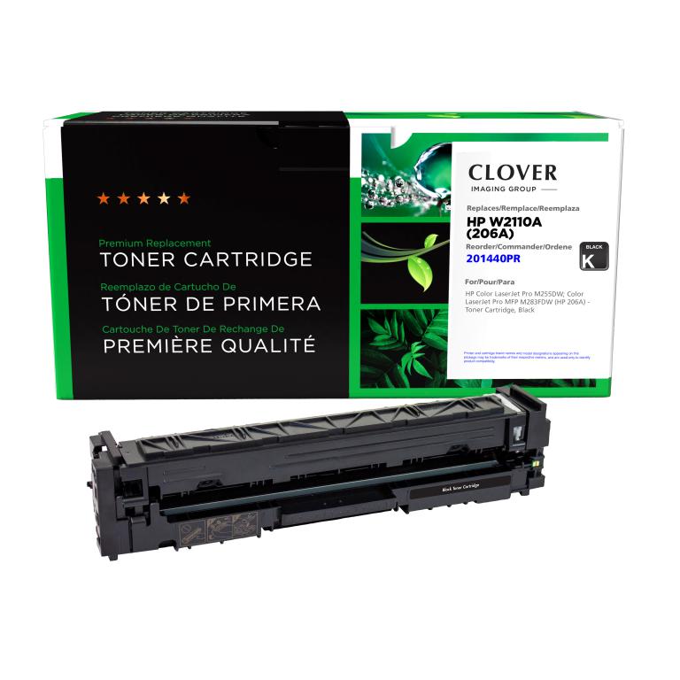 Black Toner Cartridge (Reused OEM Chip) for HP 206A (W2110A)