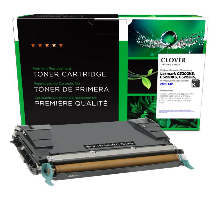 High Yield Black Toner Cartridge for Lexmark C520/C522/C524/C534