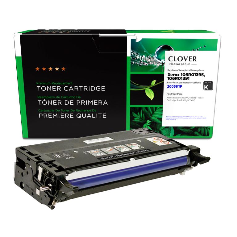 High Yield Black Toner Cartridge for Xerox 106R01395/106R01391